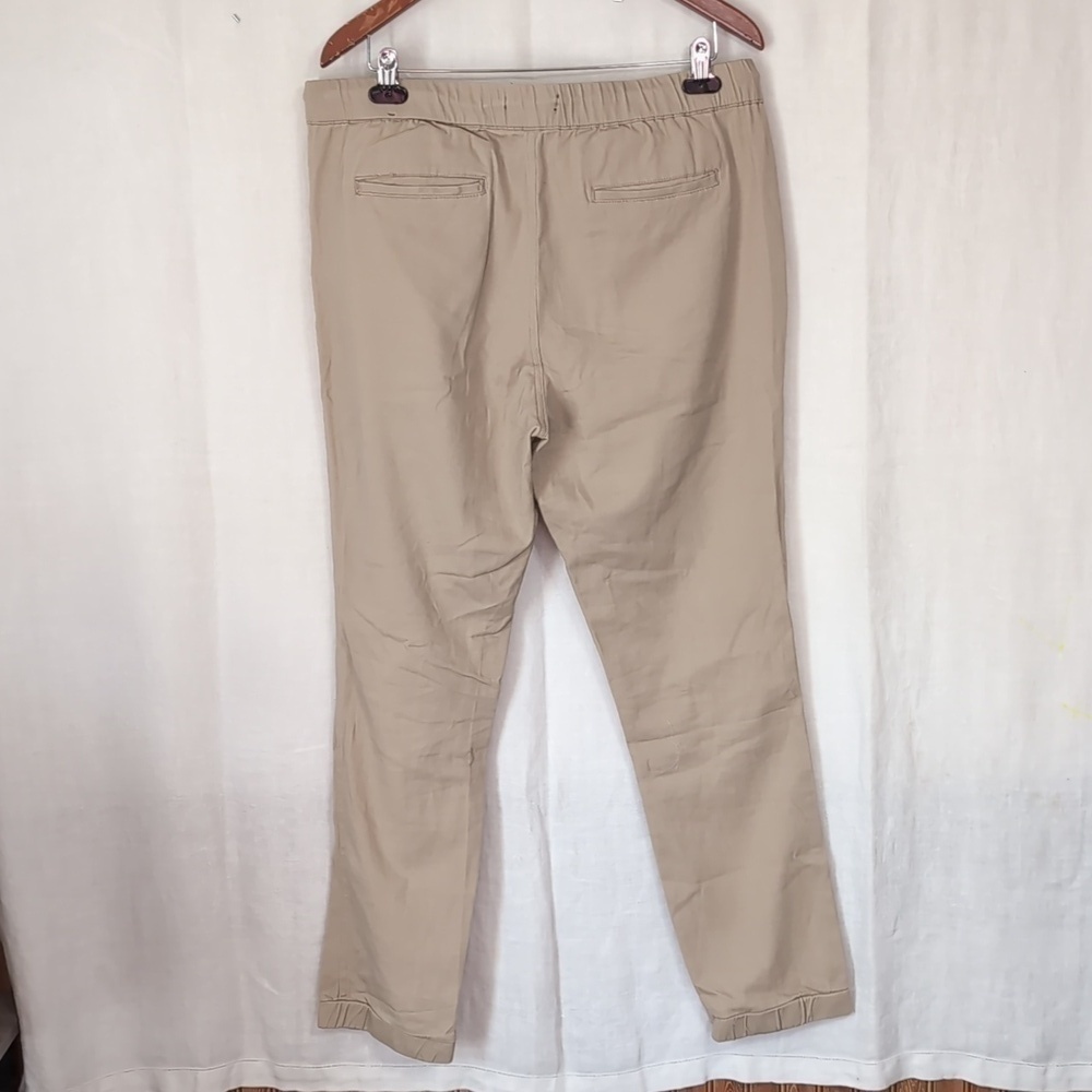 Blu Rock Khaki Beige Elastic Waist Jogger Pant Size Large NWOT - Picture 4 of 5
